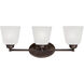 Franklin 3 Light 23 inch Rubbed Bronze Vanity Light Wall Light